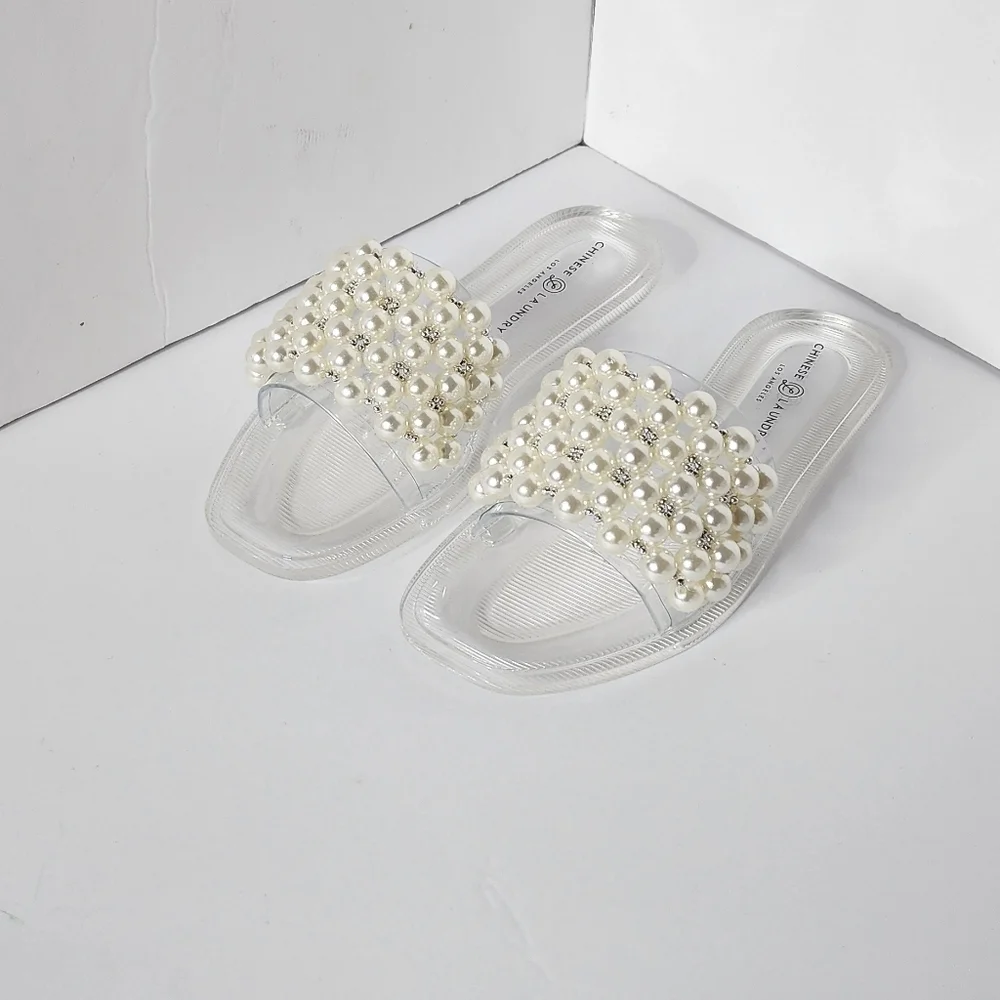 Chinese Laundry Women's Clear Jelly Bryer Slide Sandal Size 8